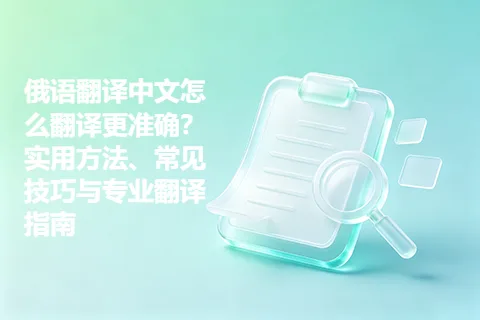 俄语翻译中文怎么翻译更准确？实用方法、常见技巧与专业翻译指南