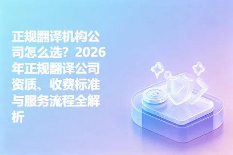 正规翻译机构公司怎么选？2026年正规翻译公司资质、收费标准与服务流程全解析