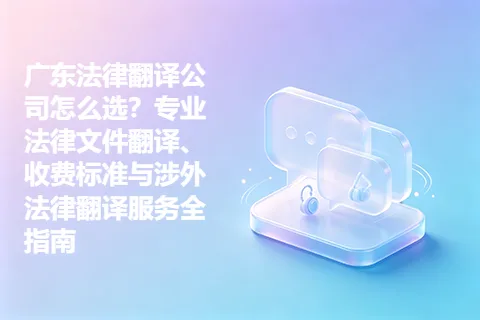 广东法律翻译公司怎么选？专业法律文件翻译、收费标准与涉外法律翻译服务全指南