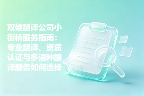 双雄翻译公司小街桥服务指南：专业翻译、资质认证与多语种翻译服务如何选择