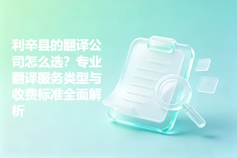 利辛县的翻译公司怎么选？专业翻译服务类型与收费标准全面解析