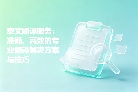 泰文翻译服务:准确、高效的专业翻译解决方案与技巧