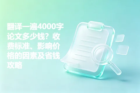 翻译一遍4000字论文多少钱？收费标准、影响价格的因素及省钱攻略