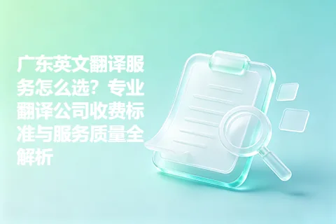 广东英文翻译服务怎么选？专业翻译公司收费标准与服务质量全解析