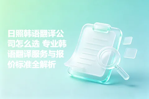 日照韩语翻译公司怎么选 专业韩语翻译服务与报价标准全解析
