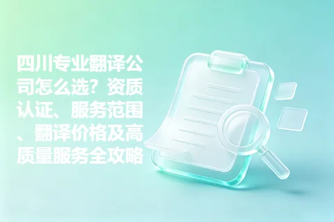四川专业翻译公司怎么选？资质认证、服务范围、翻译价格及高质量服务全攻略