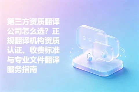 第三方资质翻译公司怎么选？正规翻译机构资质认证、收费标准与专业文件翻译服务指南