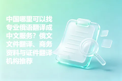 中国哪里可以找专业俄语翻译成中文服务？俄文文件翻译、商务资料与证件翻译机构推荐