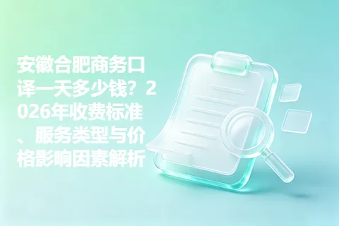 安徽合肥商务口译一天多少钱？2026年收费标准、服务类型与价格影响因素解析