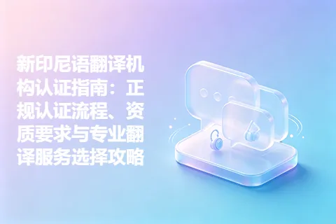 新印尼语翻译机构认证指南：正规认证流程、资质要求与专业翻译服务选择攻略