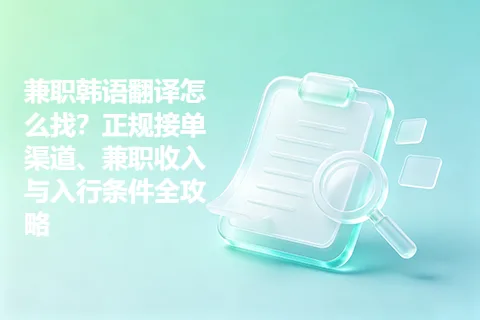 兼职韩语翻译怎么找？正规接单渠道、兼职收入与入行条件全攻略