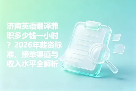 济南英语翻译兼职多少钱一小时？2026年薪资标准、接单渠道与收入水平全解析