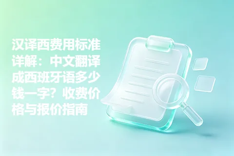 汉译西费用标准详解:中文翻译成西班牙语多少钱一字?收费价格与报价指南
