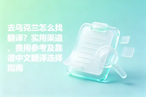 去乌克兰怎么找翻译？实用渠道、费用参考及靠谱中文翻译选择指南