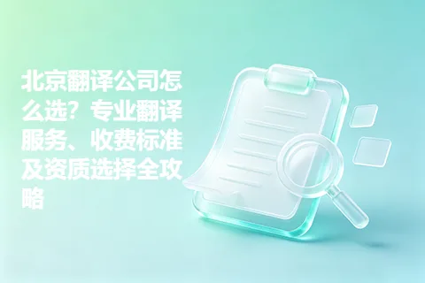 北京翻译公司怎么选？专业翻译服务、收费标准及资质选择全攻略
