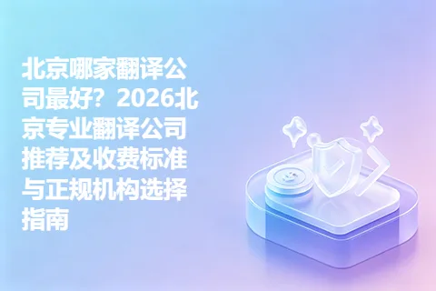 北京哪家翻译公司最好？2026北京专业翻译公司推荐及收费标准与正规机构选择指南