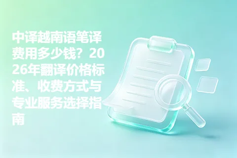 中译越南语笔译费用多少钱？2026年翻译价格标准、收费方式与专业服务选择指南