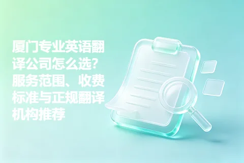 厦门专业英语翻译公司怎么选？服务范围、收费标准与正规翻译机构推荐