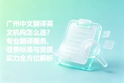 广州中文翻译英文机构怎么选？专业翻译服务、收费标准与资质实力全方位解析