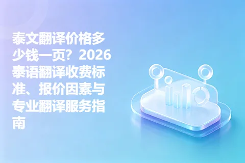 泰文翻译价格多少钱一页？2026泰语翻译收费标准、报价因素与专业翻译服务指南