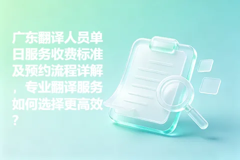 广东翻译人员单日服务收费标准及预约流程详解，专业翻译服务如何选择更高效？