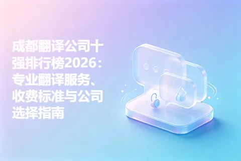 成都翻译公司十强排行榜2026：专业翻译服务、收费标准与公司选择指南