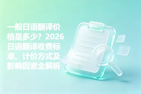 一般日语翻译价格是多少？2026日语翻译收费标准、计价方式及影响因素全解析