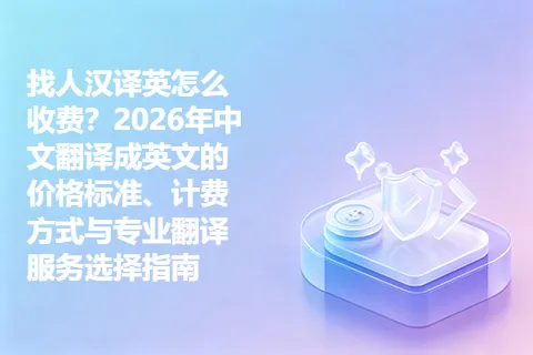 找人汉译英怎么收费？2026年中文翻译成英文的价格标准、计费方式与专业翻译服务选择指南