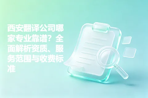 西安翻译公司哪家专业靠谱？全面解析资质、服务范围与收费标准