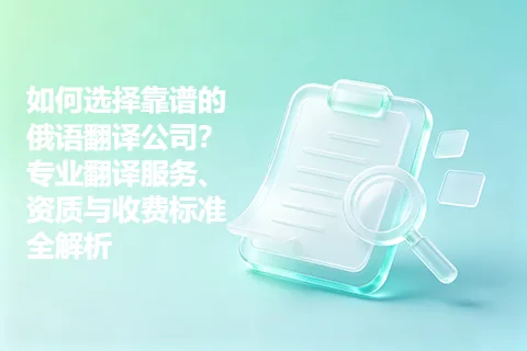 如何选择靠谱的俄语翻译公司?专业翻译服务、资质与收费标准全解析