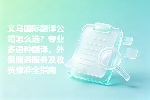 义乌国际翻译公司怎么选？专业多语种翻译、外贸商务服务及收费标准全指南