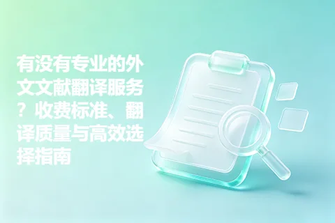 有没有专业的外文文献翻译服务？收费标准、翻译质量与高效选择指南