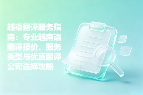 越语翻译服务指南：专业越南语翻译报价、服务类型与优质翻译公司选择攻略