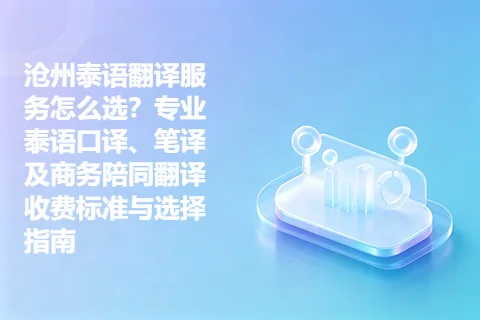 沧州泰语翻译服务怎么选？专业泰语口译、笔译及商务陪同翻译收费标准与选择指南