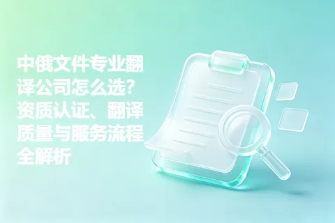 中俄文件专业翻译公司怎么选？资质认证、翻译质量与服务流程全解析