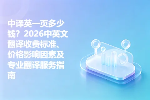 中译英一页多少钱？2026中英文翻译收费标准、价格影响因素及专业翻译服务指南