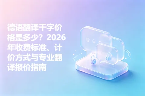 德语翻译千字价格是多少？2026年收费标准、计价方式与专业翻译报价指南