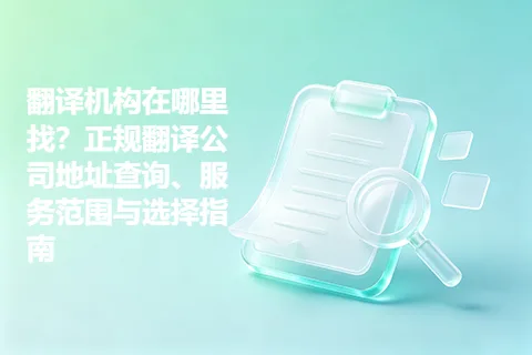 翻译机构在哪里找？正规翻译公司地址查询、服务范围与选择指南