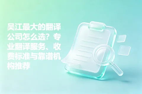 吴江最大的翻译公司怎么选？专业翻译服务、收费标准与靠谱机构推荐