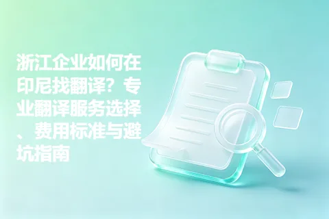 浙江企业如何在印尼找翻译？专业翻译服务选择、费用标准与避坑指南