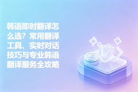 韩语即时翻译怎么选？常用翻译工具、实时对话技巧与专业韩语翻译服务全攻略