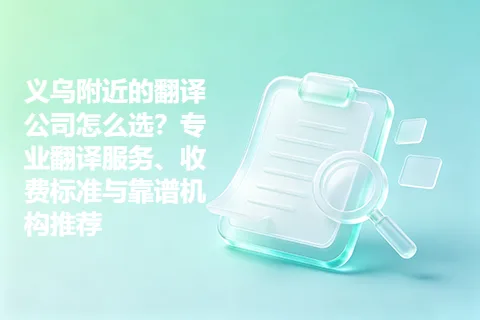 义乌附近的翻译公司怎么选？专业翻译服务、收费标准与靠谱机构推荐