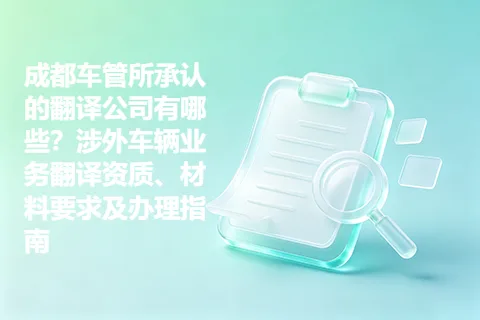 成都车管所承认的翻译公司有哪些？涉外车辆业务翻译资质、材料要求及办理指南