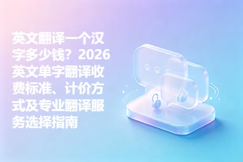 英文翻译一个汉字多少钱?2026英文单字翻译收费标准、计价方式及专业翻译服务选择指南