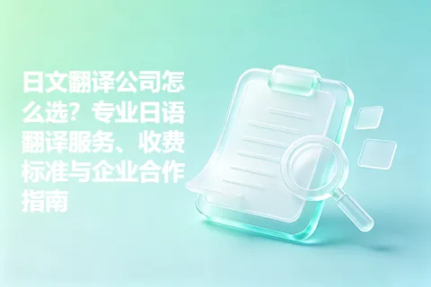 日文翻译公司怎么选？专业日语翻译服务、收费标准与企业合作指南