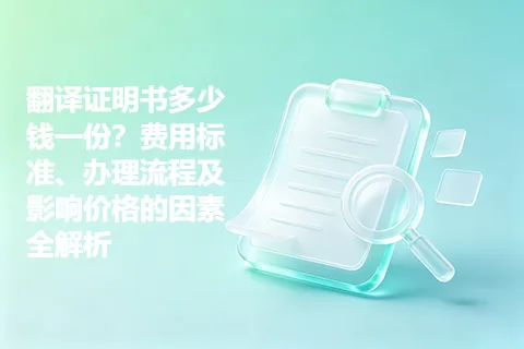 翻译证明书多少钱一份？费用标准、办理流程及影响价格的因素全解析
