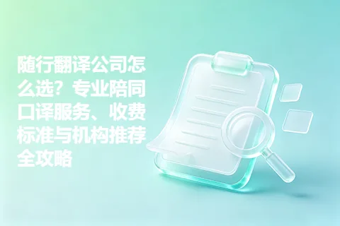 随行翻译公司怎么选？专业陪同口译服务、收费标准与机构推荐全攻略