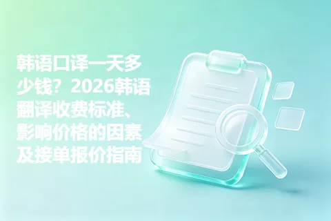 韩语口译一天多少钱？2026韩语翻译收费标准、影响价格的因素及接单报价指南