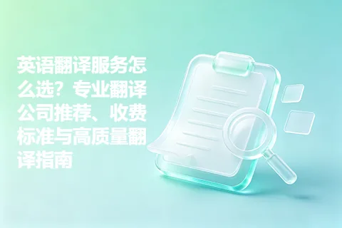 英语翻译服务怎么选？专业翻译公司推荐、收费标准与高质量翻译指南