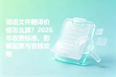 德语文件翻译价格怎么算？2026年收费标准、影响因素与省钱攻略